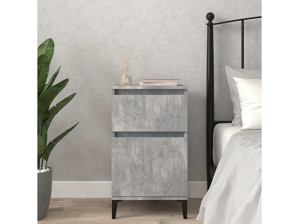 Comodino grigio cemento 40x35x70 cm
