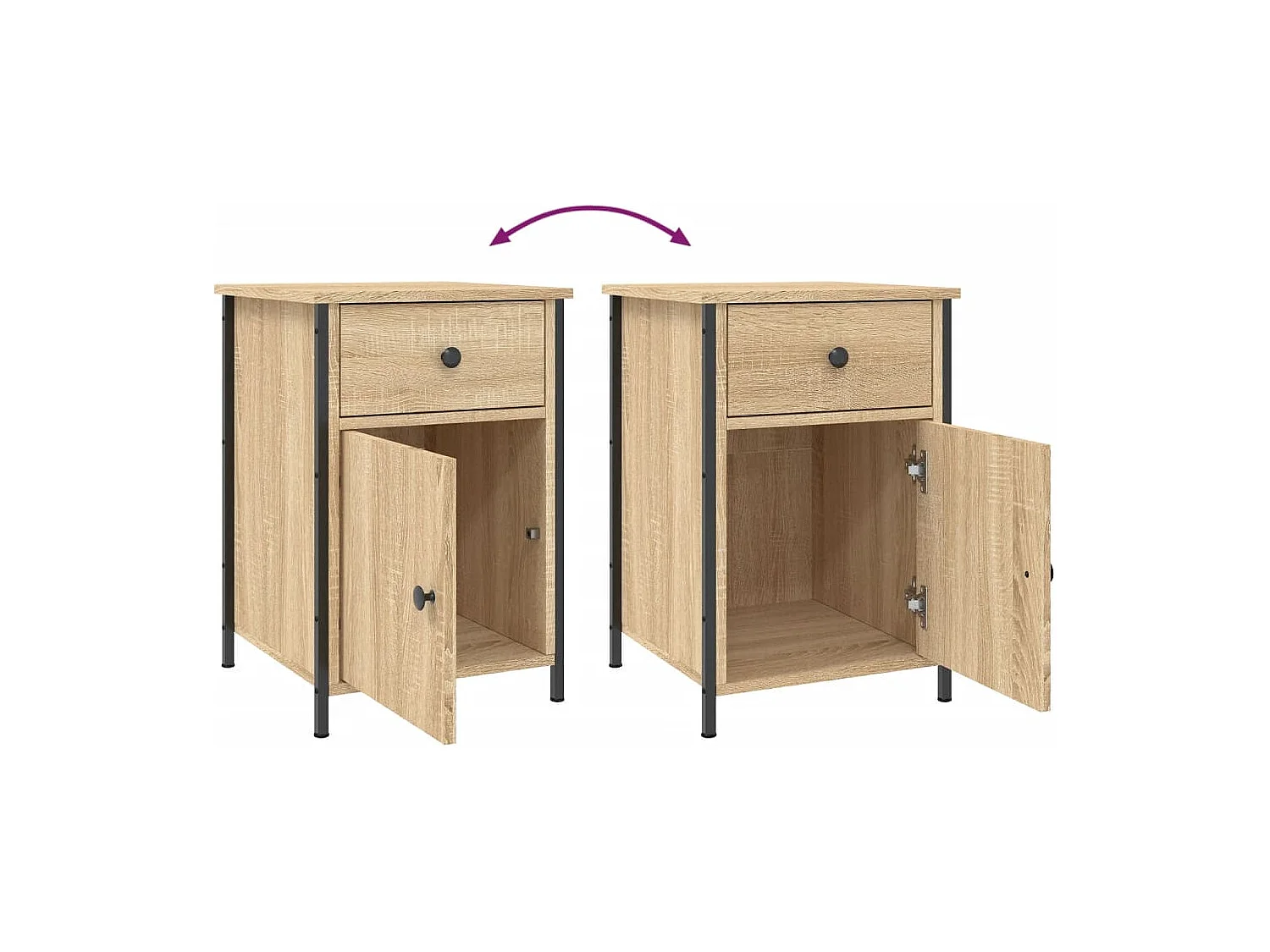 Table de chevet chêne sonoma 40x42x60 cm bois d'ingénierie