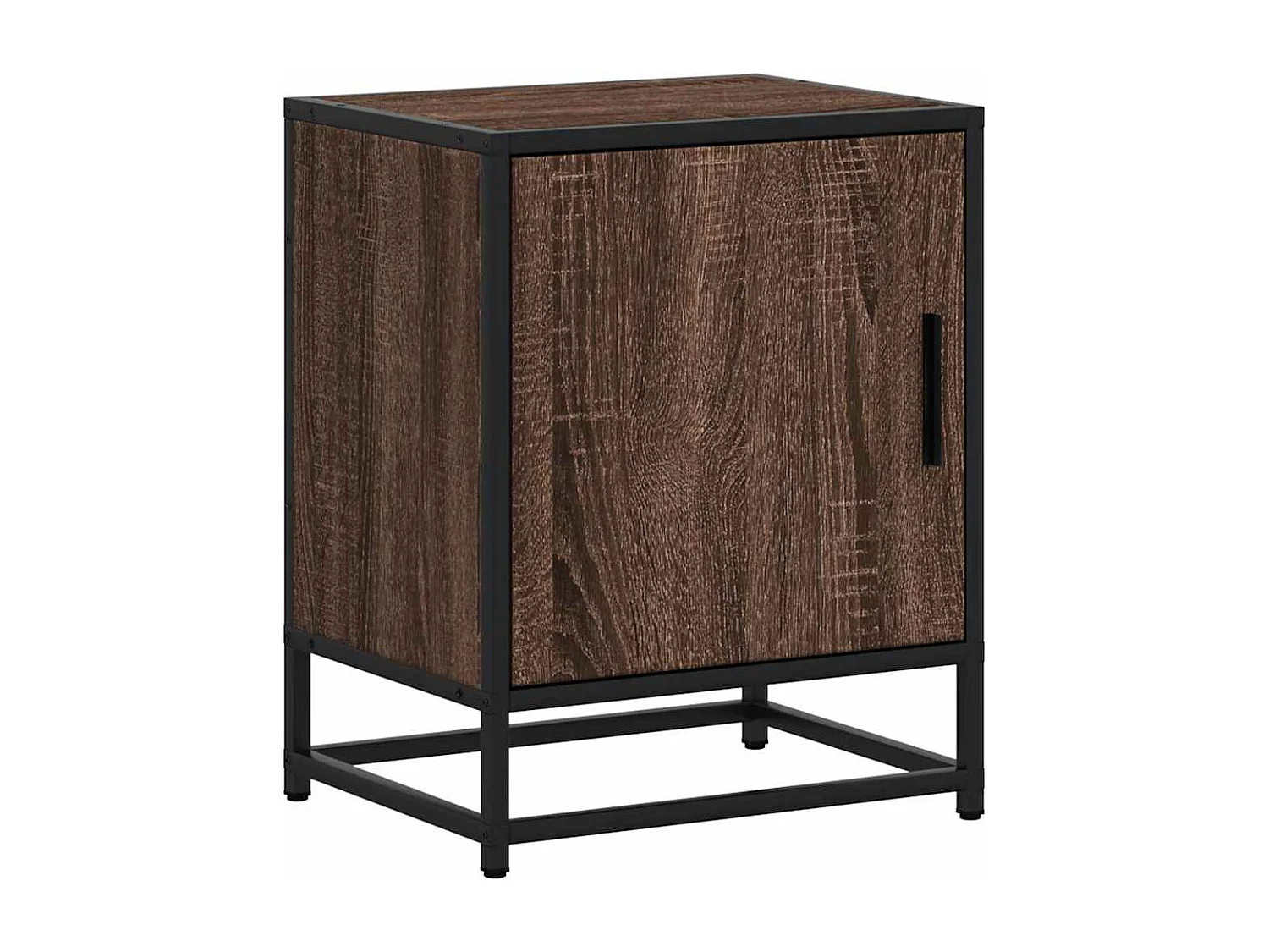 Nachtkastje bruin eiken 40x31x50cm bewerkt hout metaal