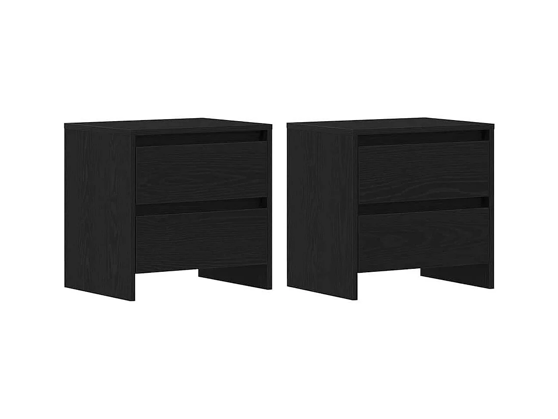 Table de chevet 2 pcs Chêne noir 45x34x44,5 cm Bois d'ingénierie