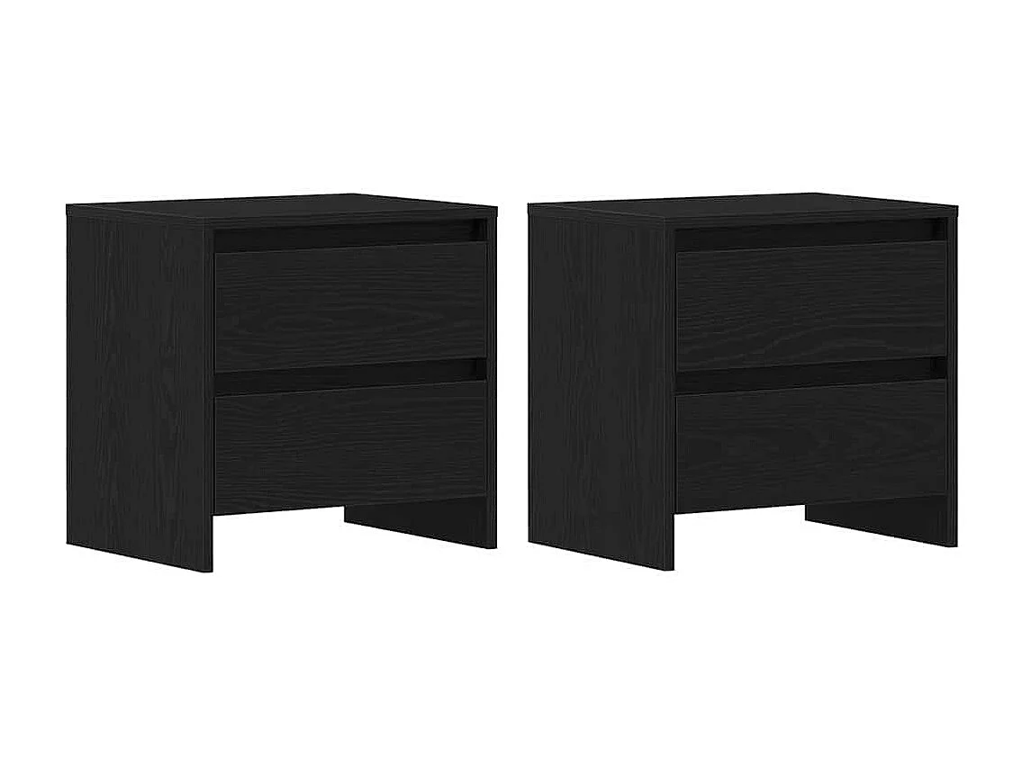 Comodino 2 pezzi Rovere nero 45x34x44,5 cm Legno ingegnerizzato