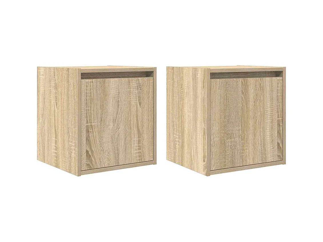 Tables de chevet murales 2 pcs chêne sonoma 38x34x40 cm