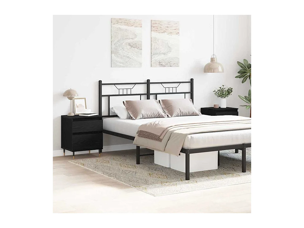 Tables de chevet 2pcs Chêne Noir 40x35x50 cm Bois d'ingénierie