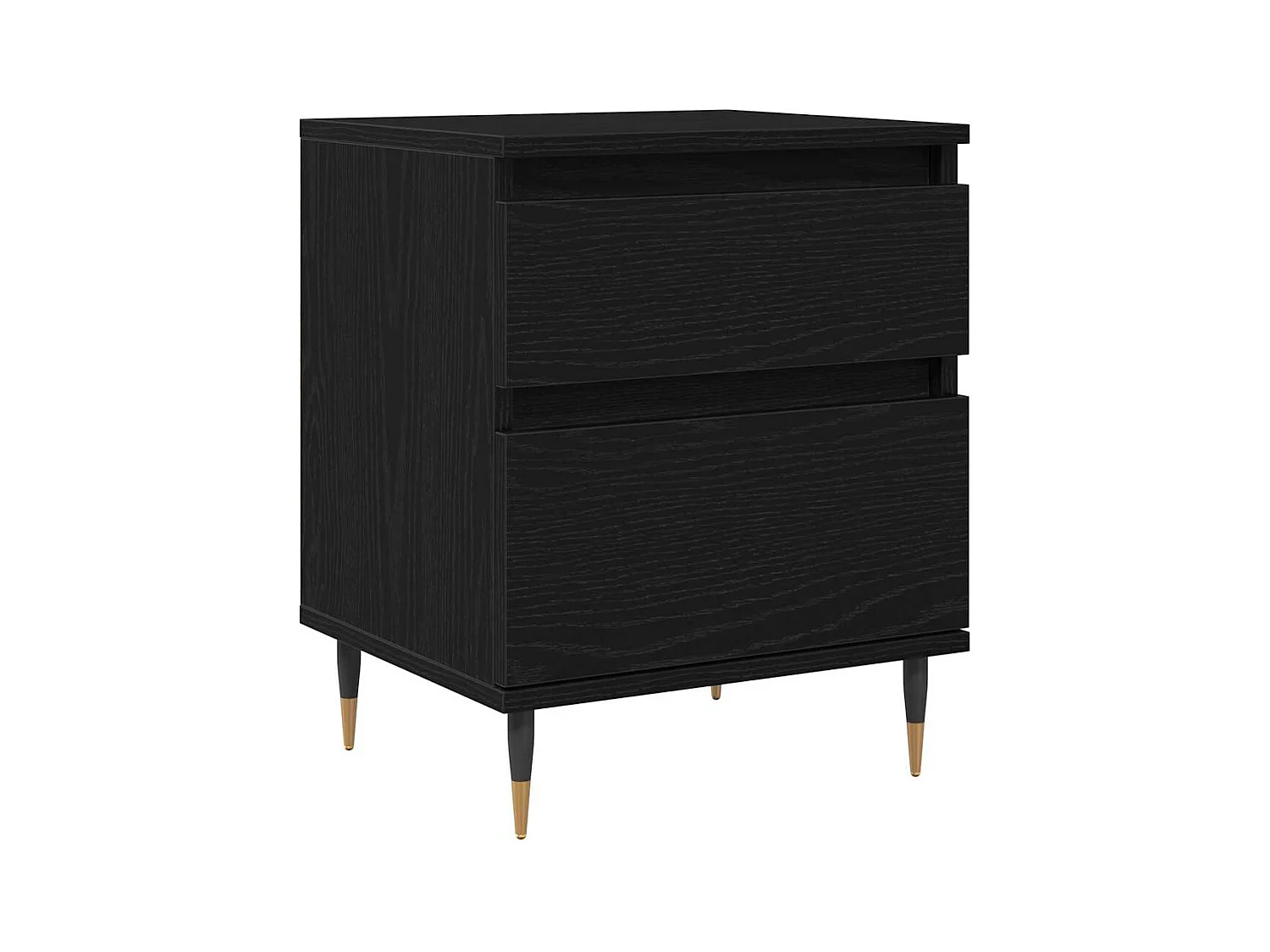 Tables de chevet 2pcs Chêne Noir 40x35x50 cm Bois d'ingénierie