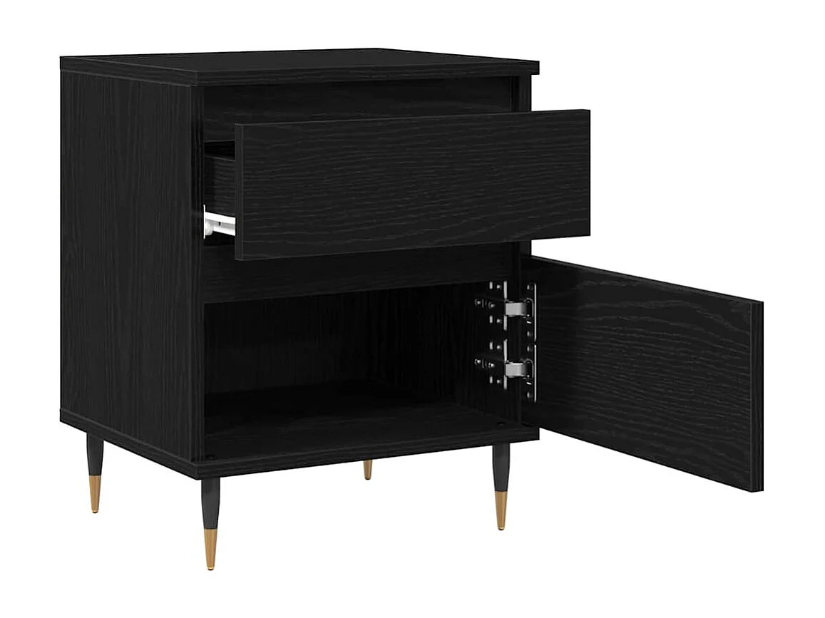 Tables de chevet 2pcs Chêne Noir 40x35x50 cm Bois d'ingénierie