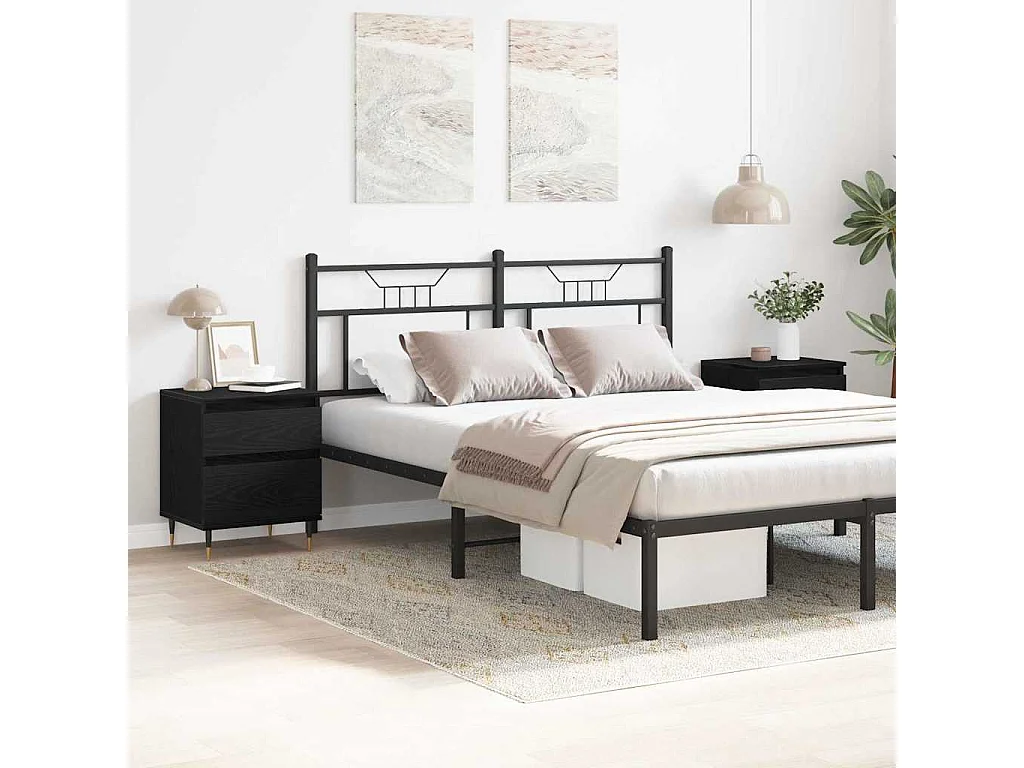 Tables de chevet 2pcs Chêne Noir 40x35x50 cm Bois d'ingénierie