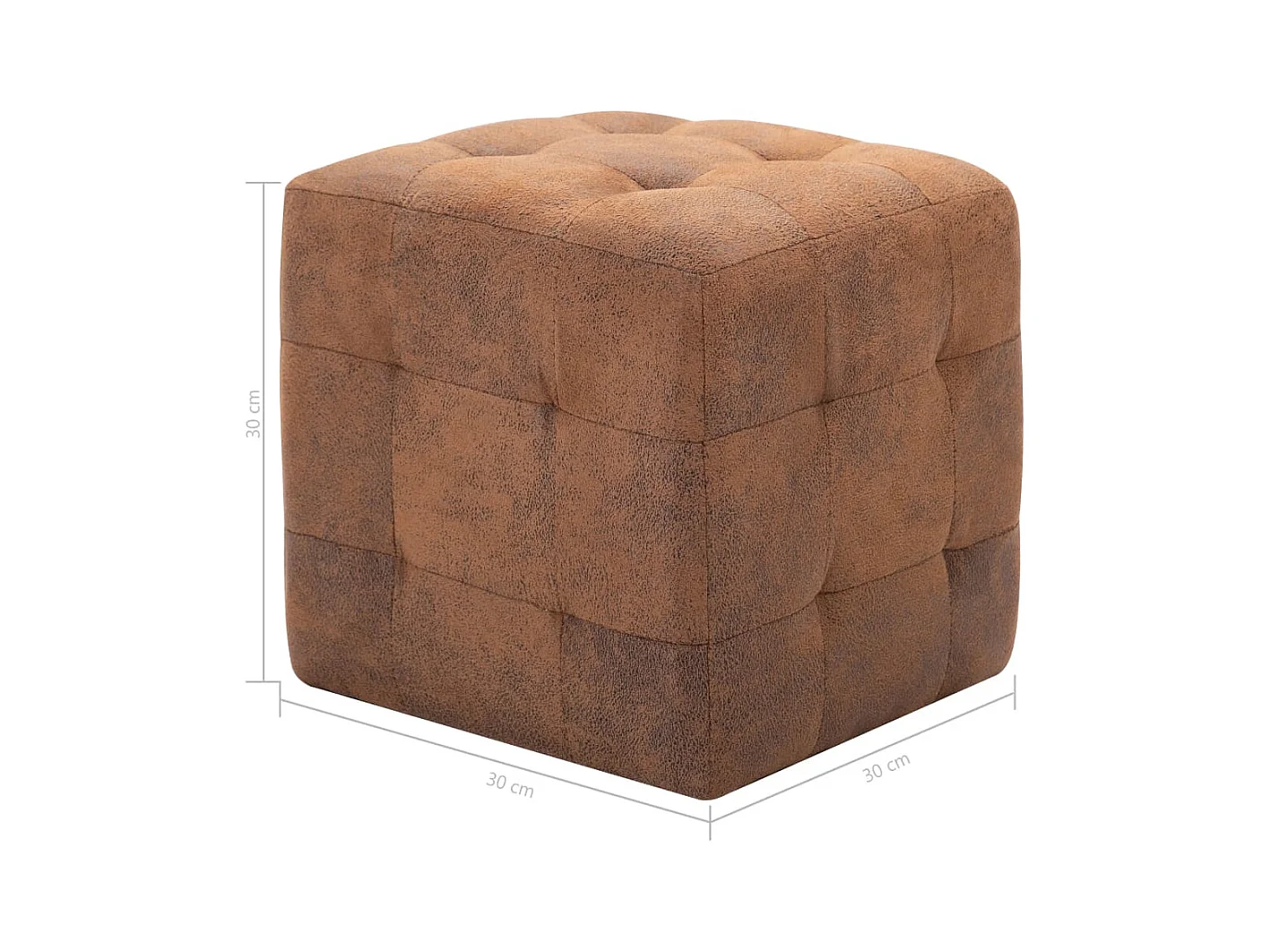 Tables de chevet 2 pcs Marron 30x30x30 cm Similicuir daim