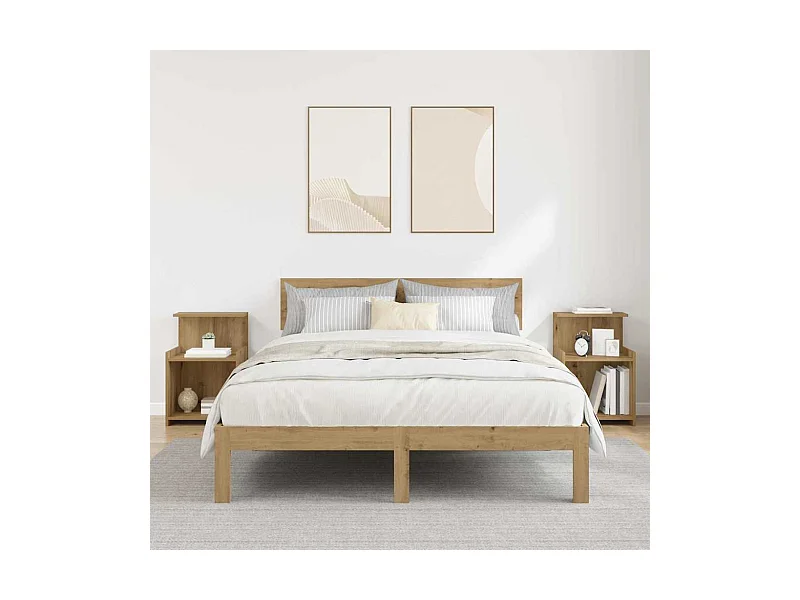 Comodini - 2 pezzi in rovere, 40 x 35 x 60 cm, realizzati in legno ingegnerizzato