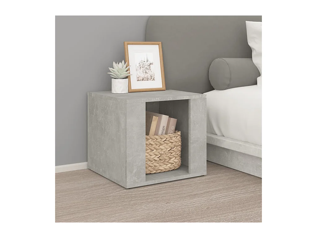 Table de chevet Gris béton 41x40x36 cm Bois d'ingénierie