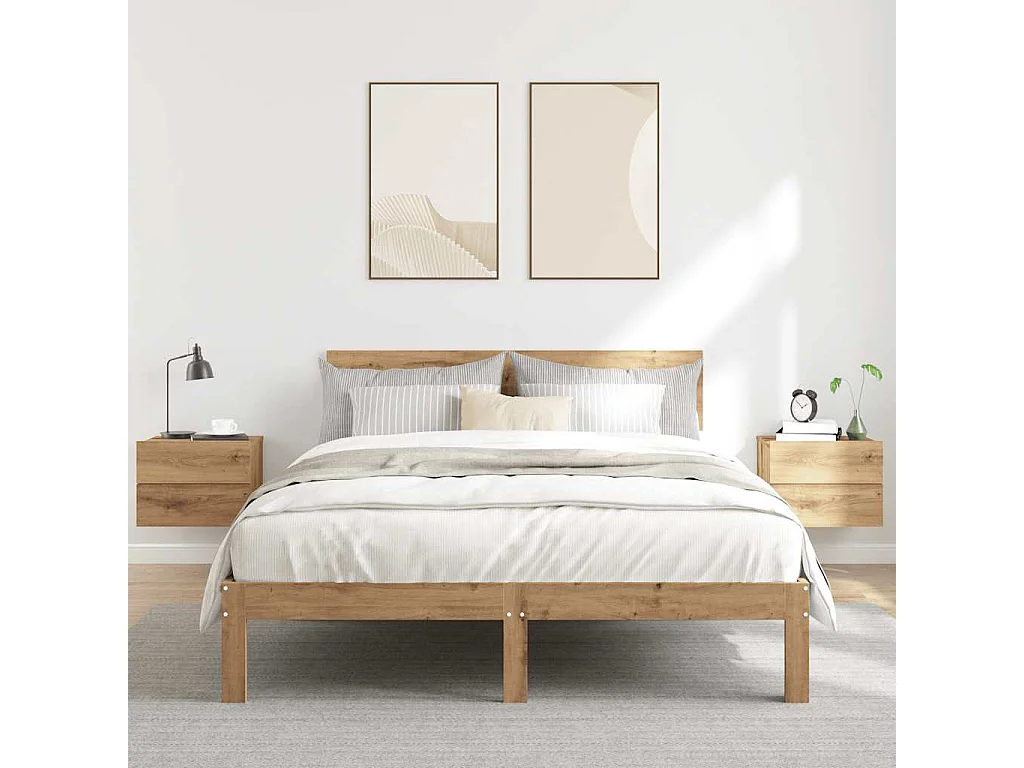 Mesitas de noche de pared 2 piezas roble artesanal 40x32x30 cm