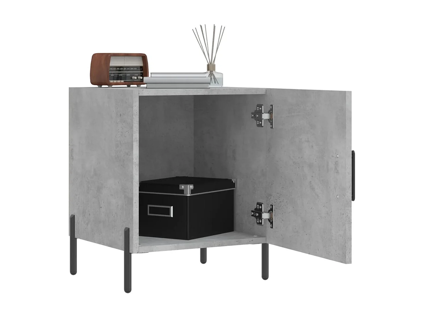 Tables de chevet 2 pcs gris béton 40x40x50 cm bois d’ingénierie