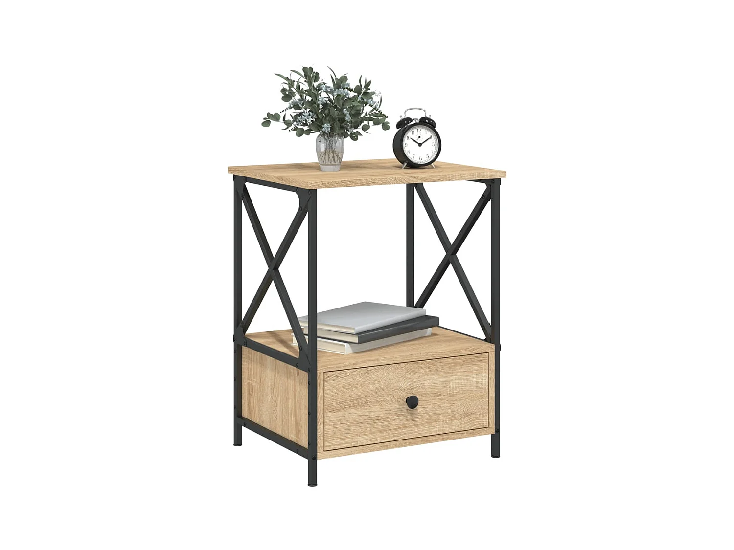 Mesitas de noche 2 piezas roble sonoma 50x41x65 cm madera de ingeniería