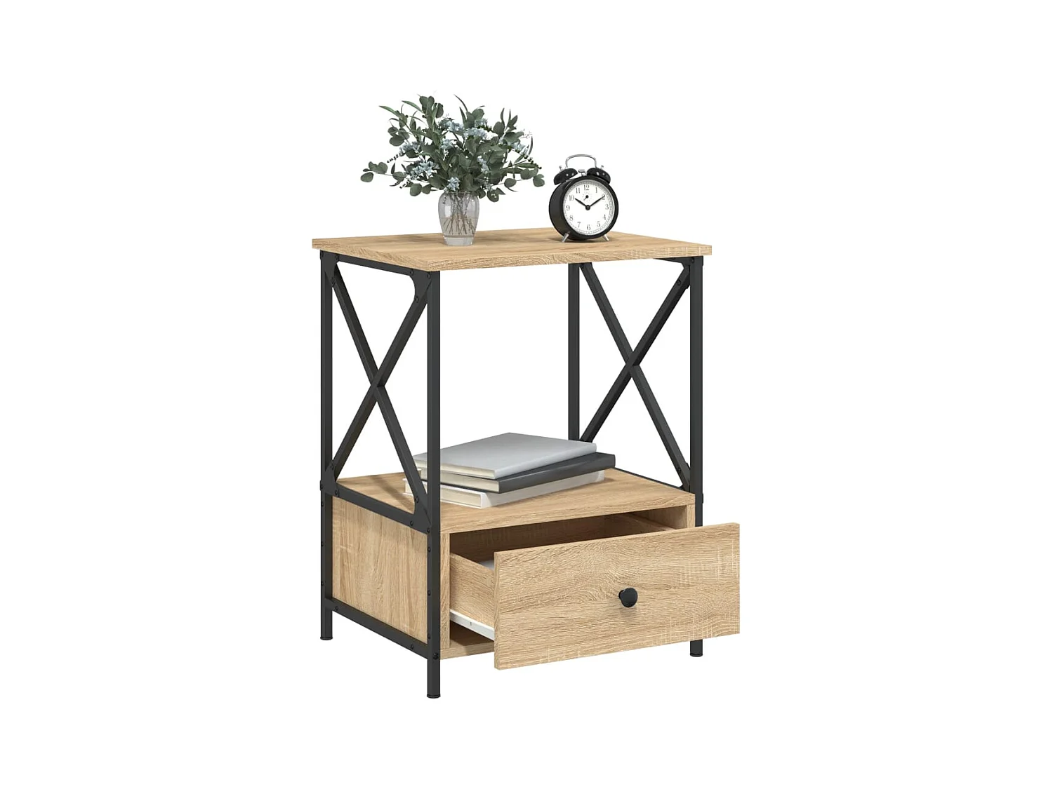 Mesitas de noche 2 piezas roble sonoma 50x41x65 cm madera de ingeniería