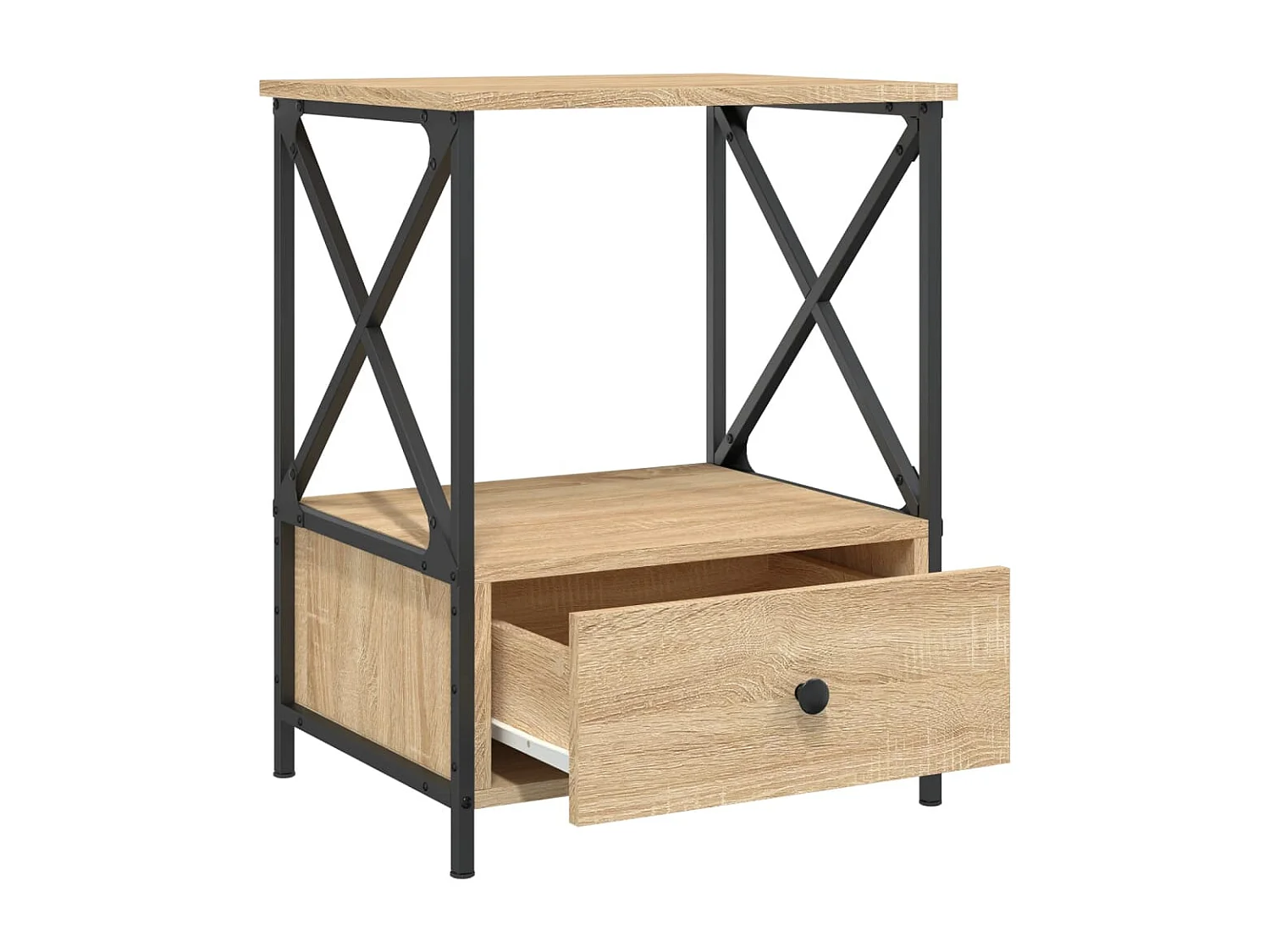 Mesitas de noche 2 piezas roble sonoma 50x41x65 cm madera de ingeniería