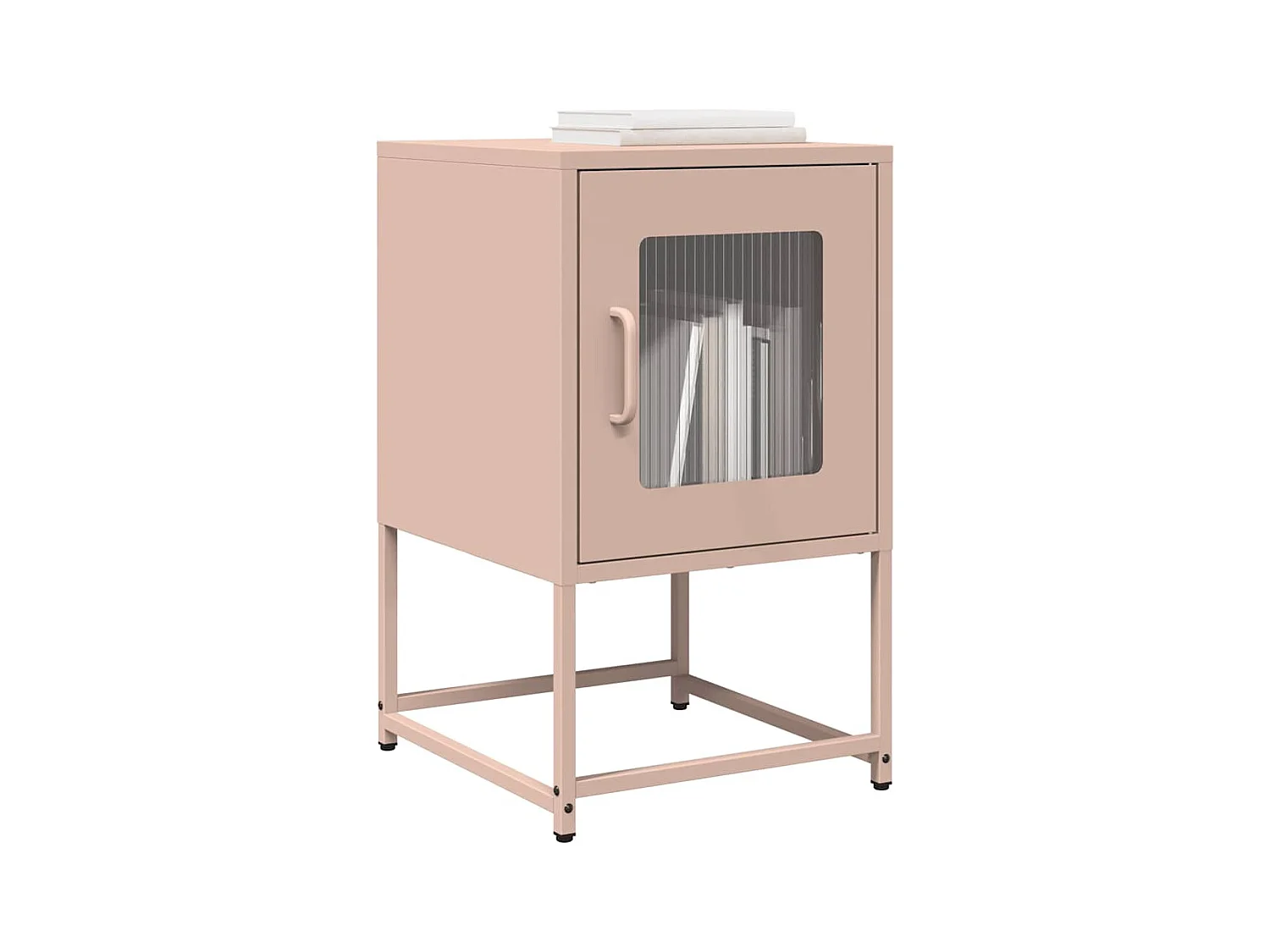 Table de chevet rose 36x39x60,5 cm acier laminé à froid