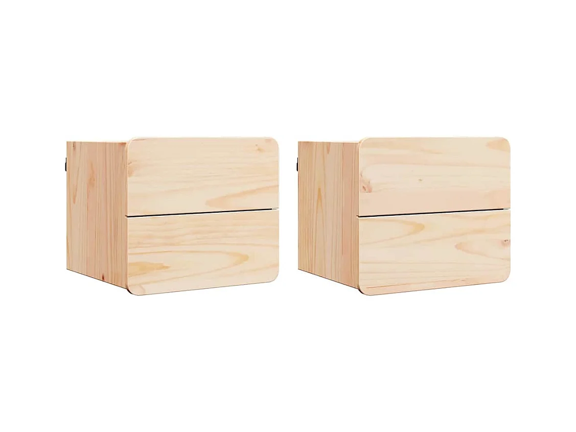 Table de chevet 2 pcs Marron 39 x 34 x 33 cm Bois de pin massif