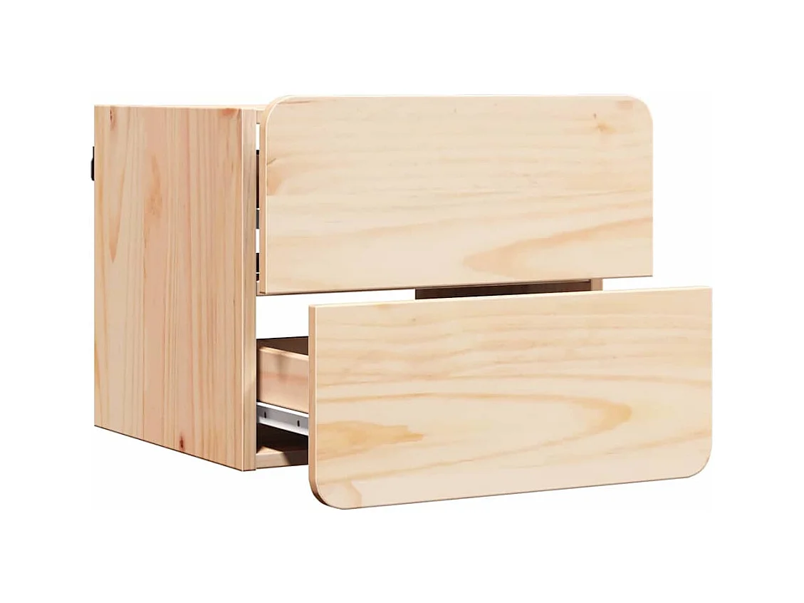 Table de chevet 2 pcs Marron 39 x 34 x 33 cm Bois de pin massif