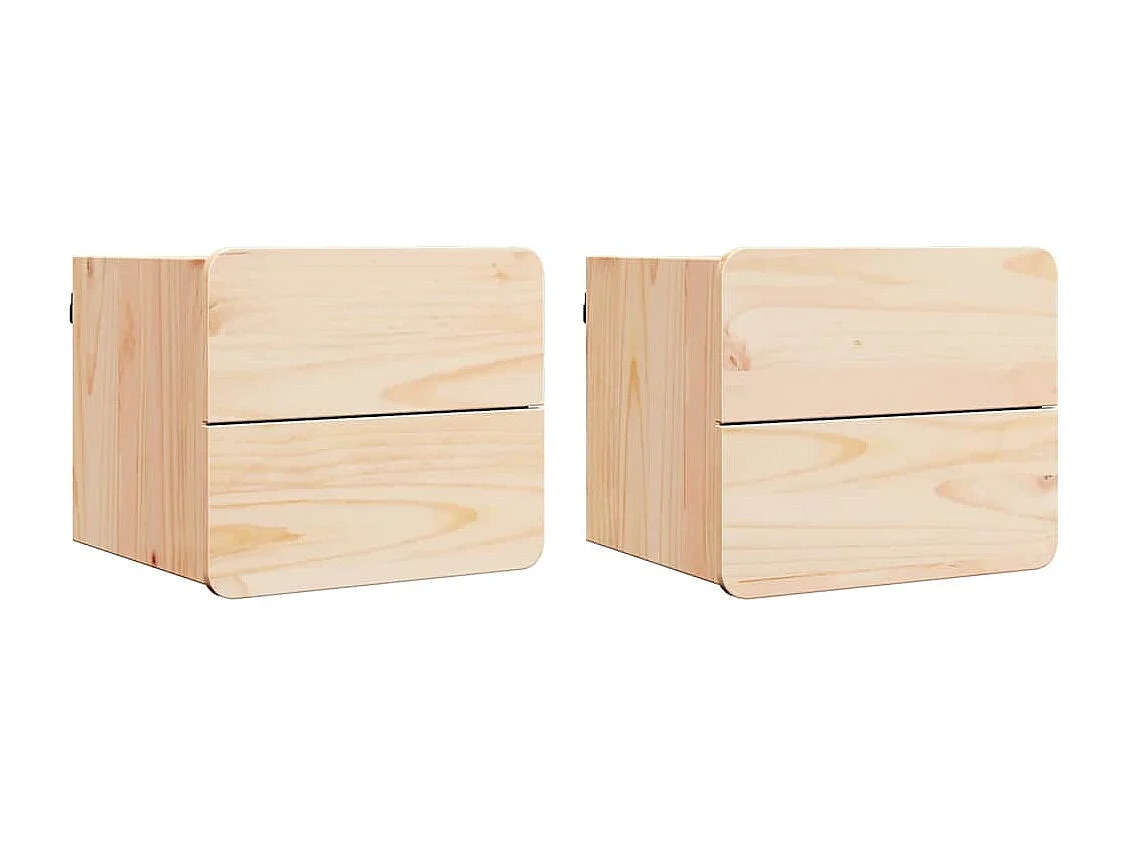 Table de chevet 2 pcs Marron 39 x 34 x 33 cm Bois de pin massif