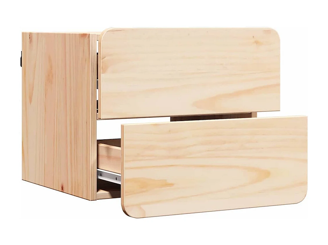 Table de chevet 2 pcs Marron 39 x 34 x 33 cm Bois de pin massif