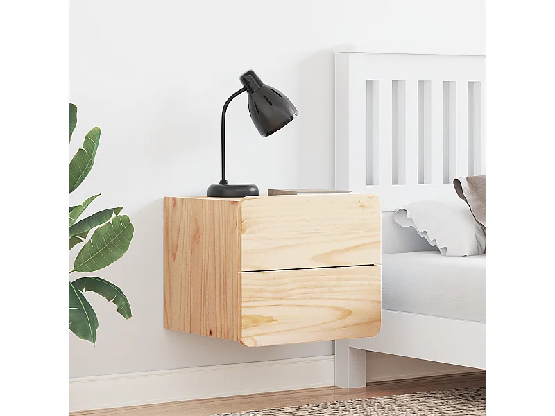 Comodino 2 pezzi Marrone 39 x 34 x 33 cm Legno massello di pino