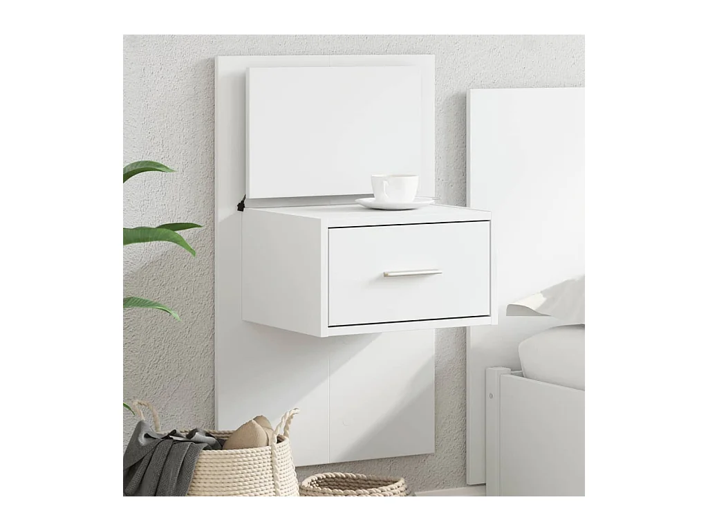 Comodino da parete con luci LED bianche