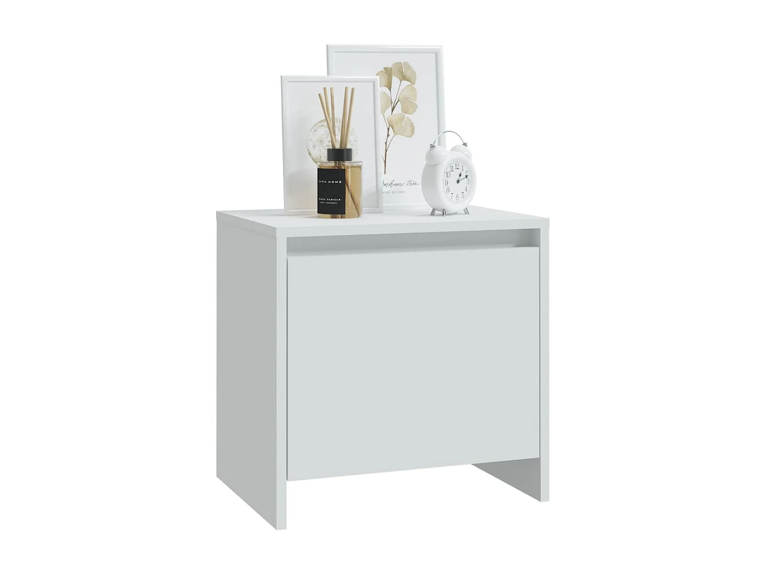 Table de chevet blanc 45x34x44,5 cm bois d’ingénierie