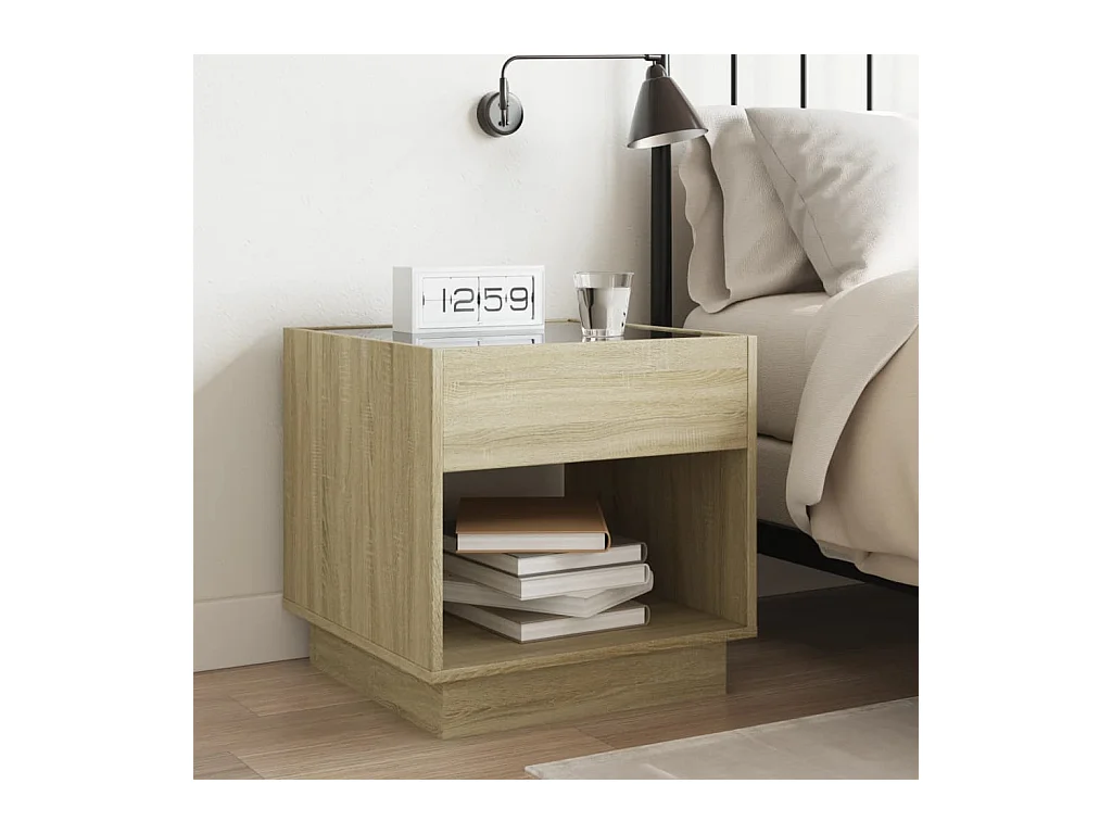 Nachttisch mit LED Infinity Sonoma Eiche 50x50x50 cm