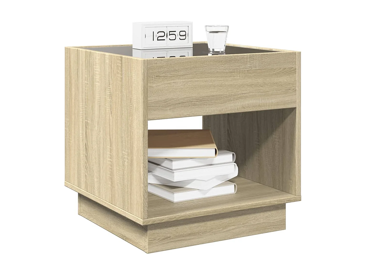 Nachtkastje met LED infinity sonoma eiken 50x50x50 cm