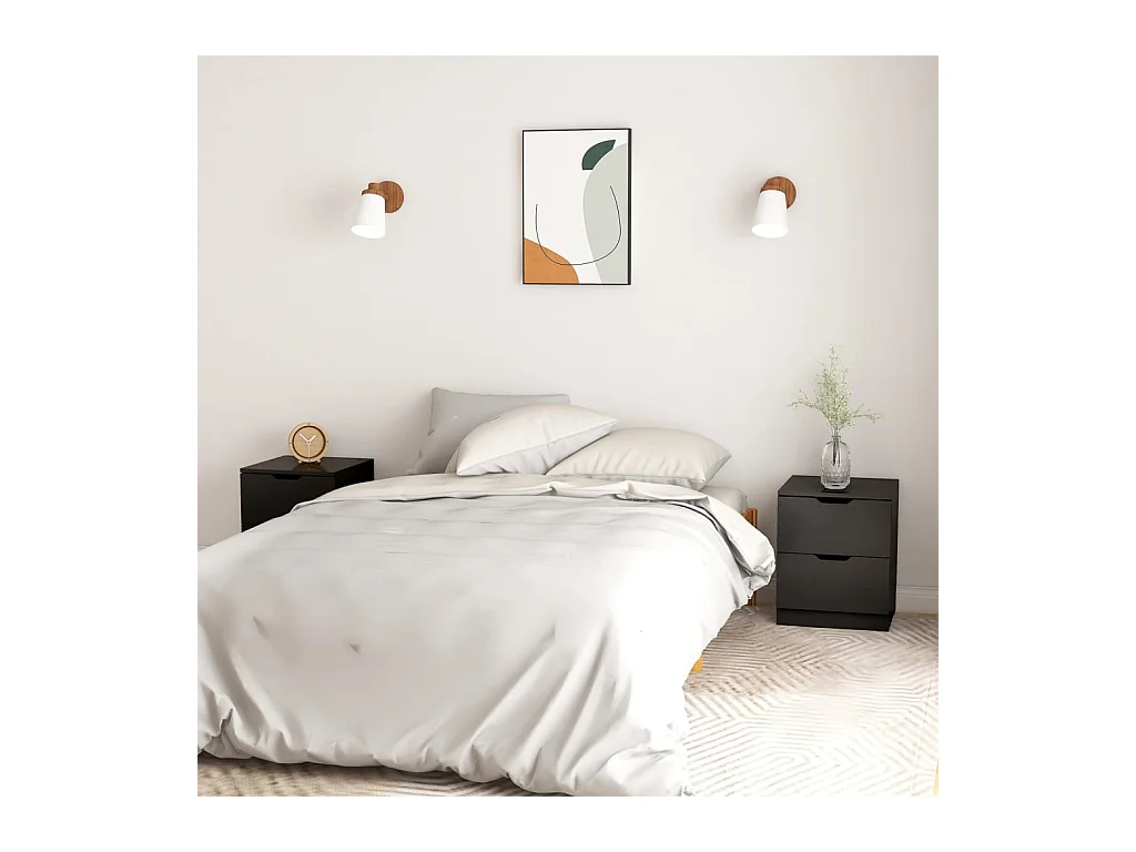 Tables de chevet 2 pcs noir 40x40x50 cm bois d’ingénierie