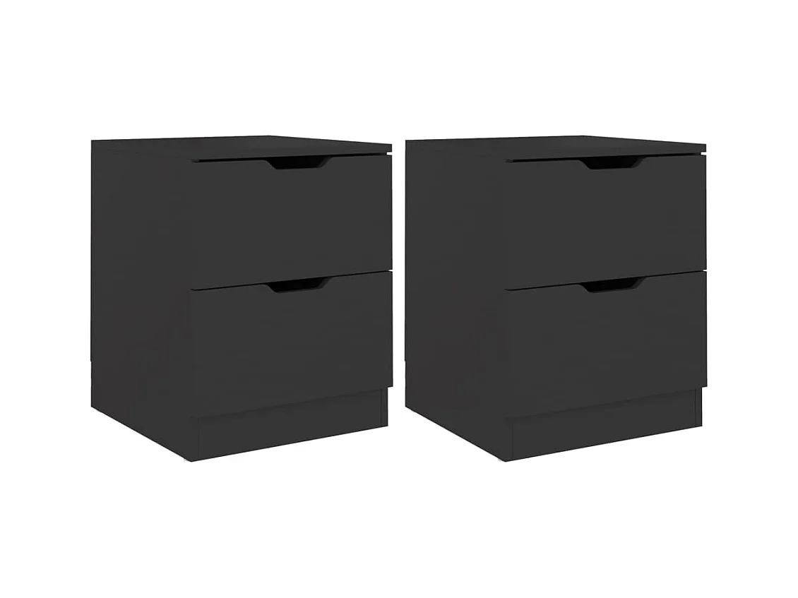 Tables de chevet 2 pcs noir 40x40x50 cm bois d’ingénierie