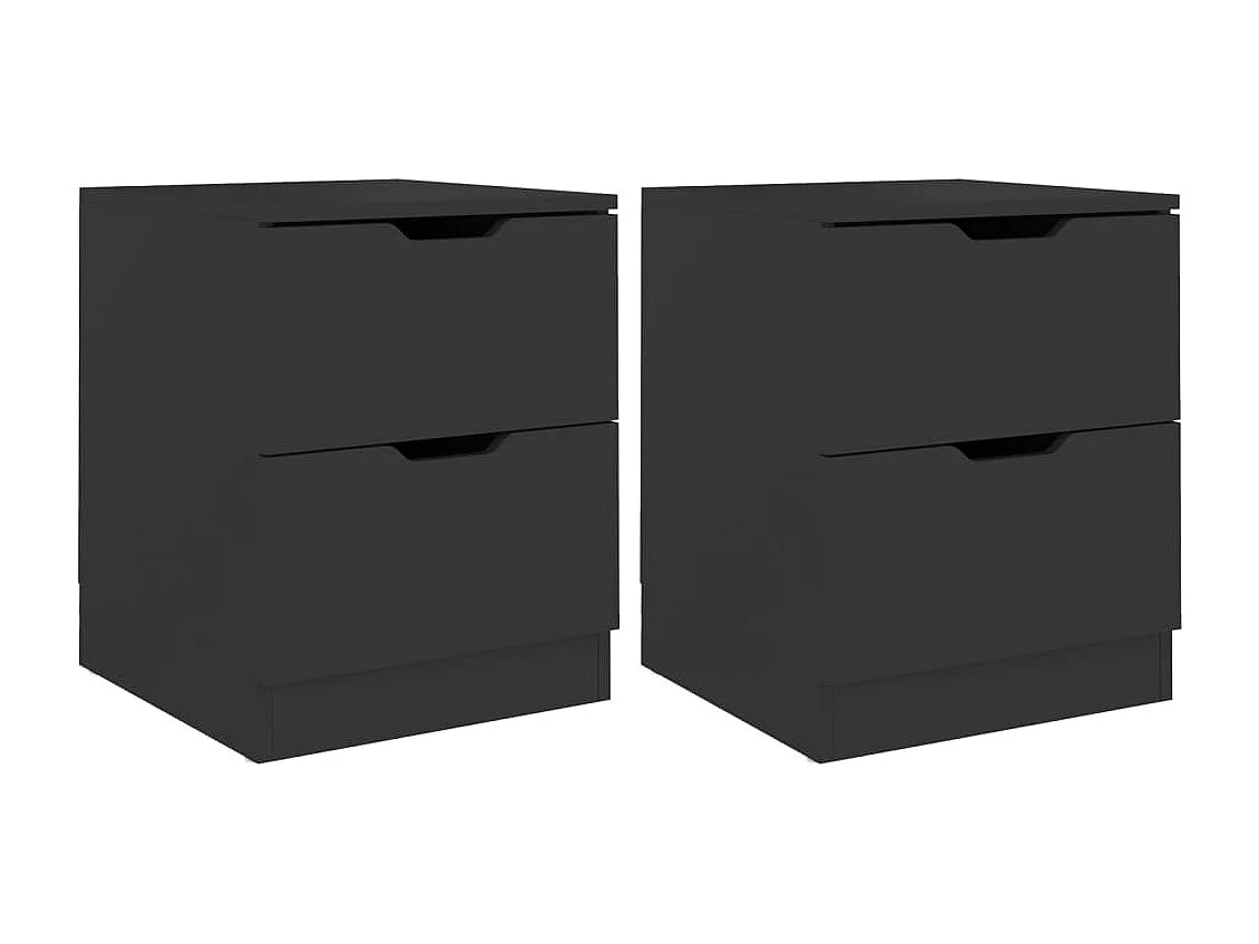Comodini 2 pezzi neri 40x40x50 cm in legno ingegnerizzato