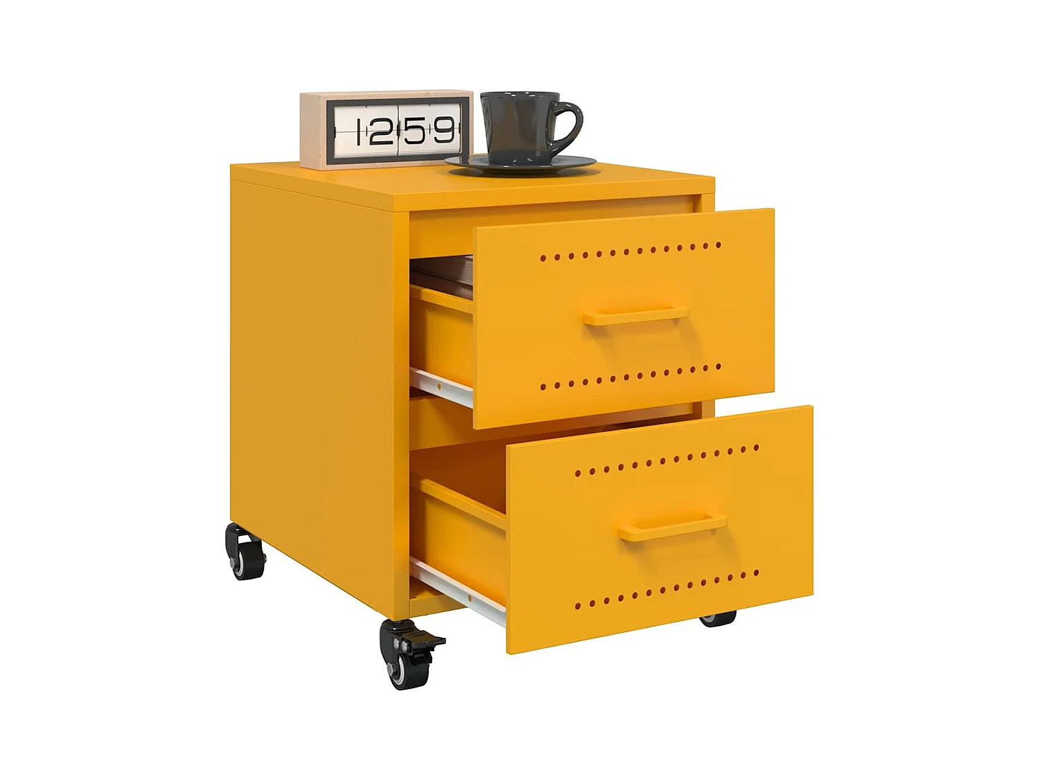 Tables de chevet 2 pcs jaune moutarde 36x39x43,5 cm acier