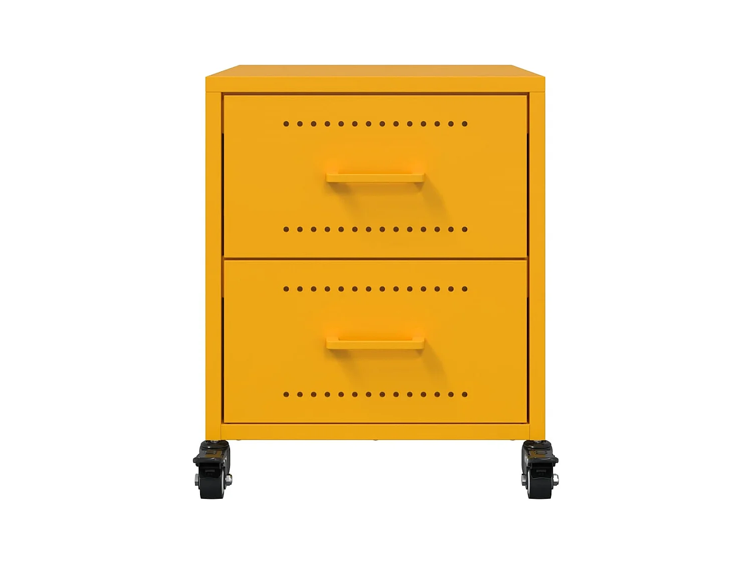 Tables de chevet 2 pcs jaune moutarde 36x39x43,5 cm acier