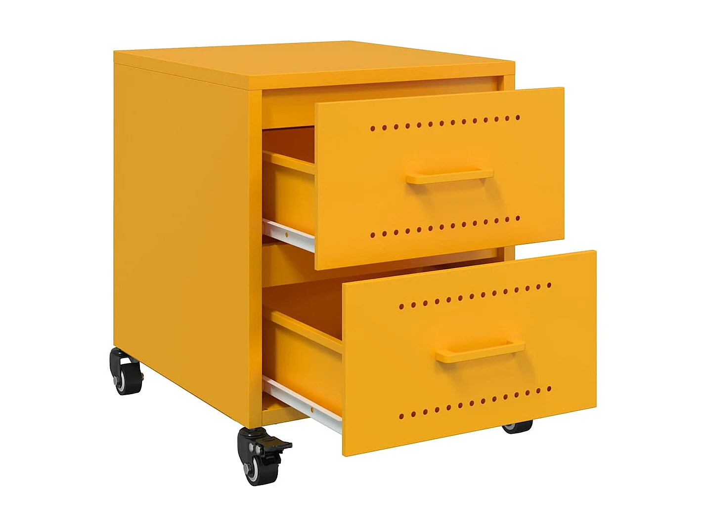 Tables de chevet 2 pcs jaune moutarde 36x39x43,5 cm acier