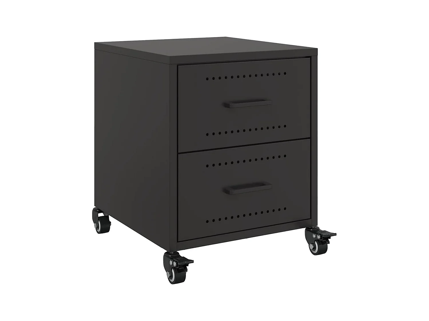 Tables de chevet 2 pcs noir 36x39x43,5 cm acier