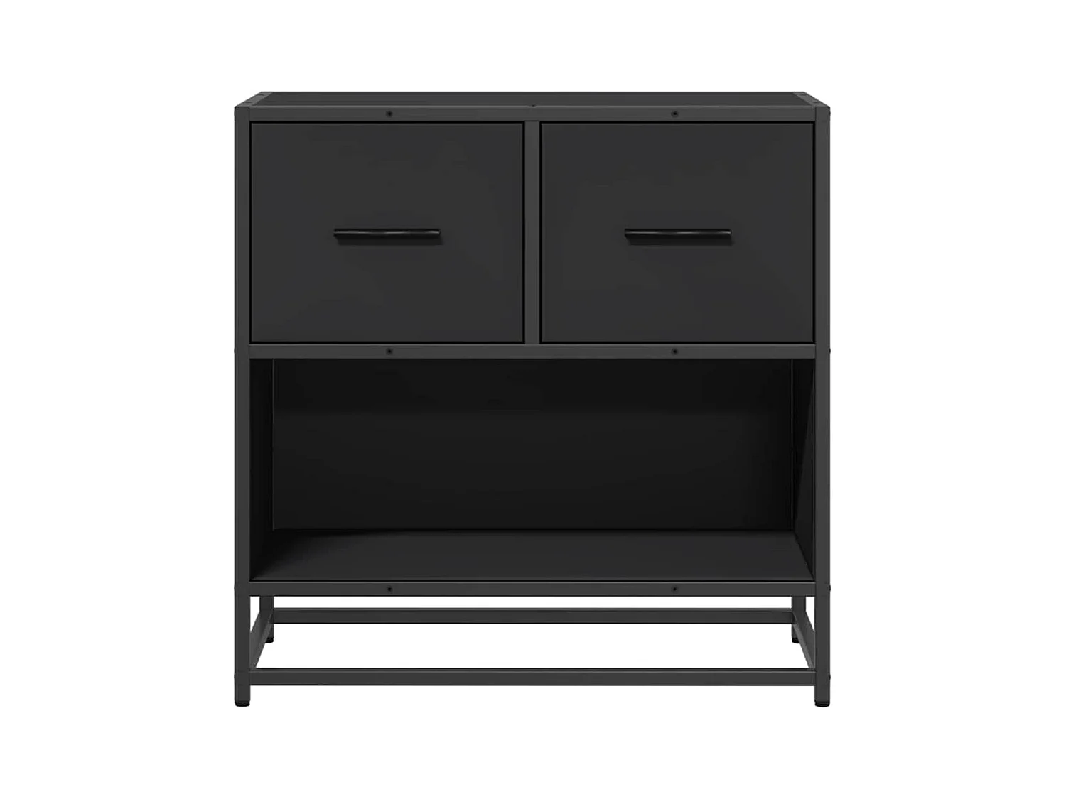 Table de chevet noir 60x31x60 cm bois d'ingénierie et métal