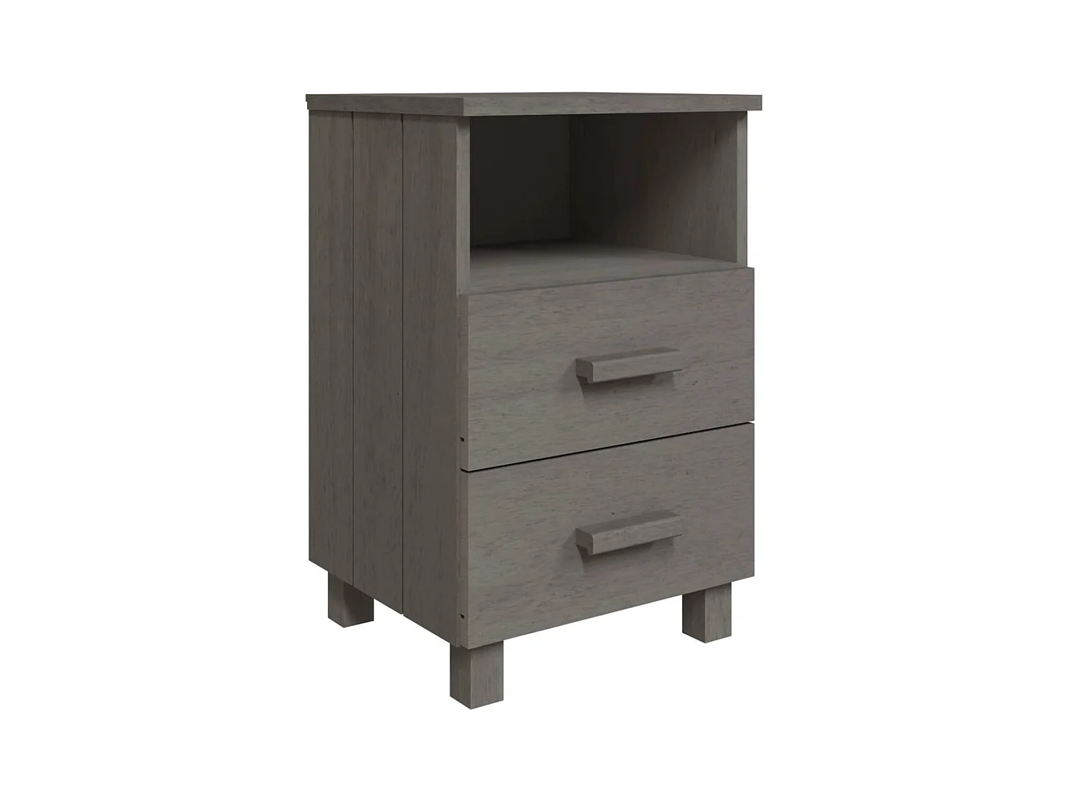 Tables de chevet 2 pcs Gris clair 40x35x62 cm Bois massif