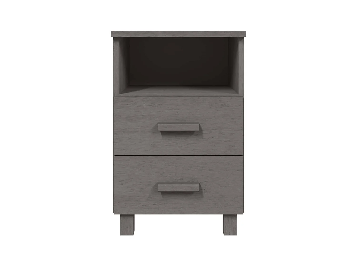 Tables de chevet 2 pcs Gris clair 40x35x62 cm Bois massif