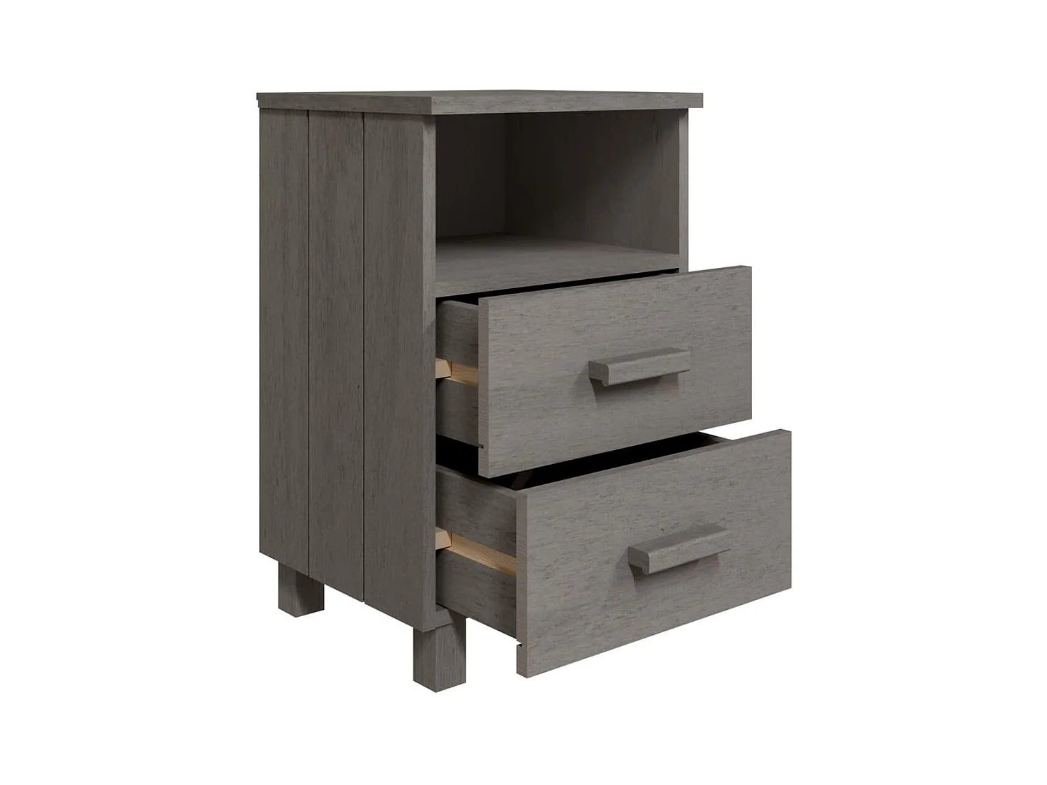 Tables de chevet 2 pcs Gris clair 40x35x62 cm Bois massif