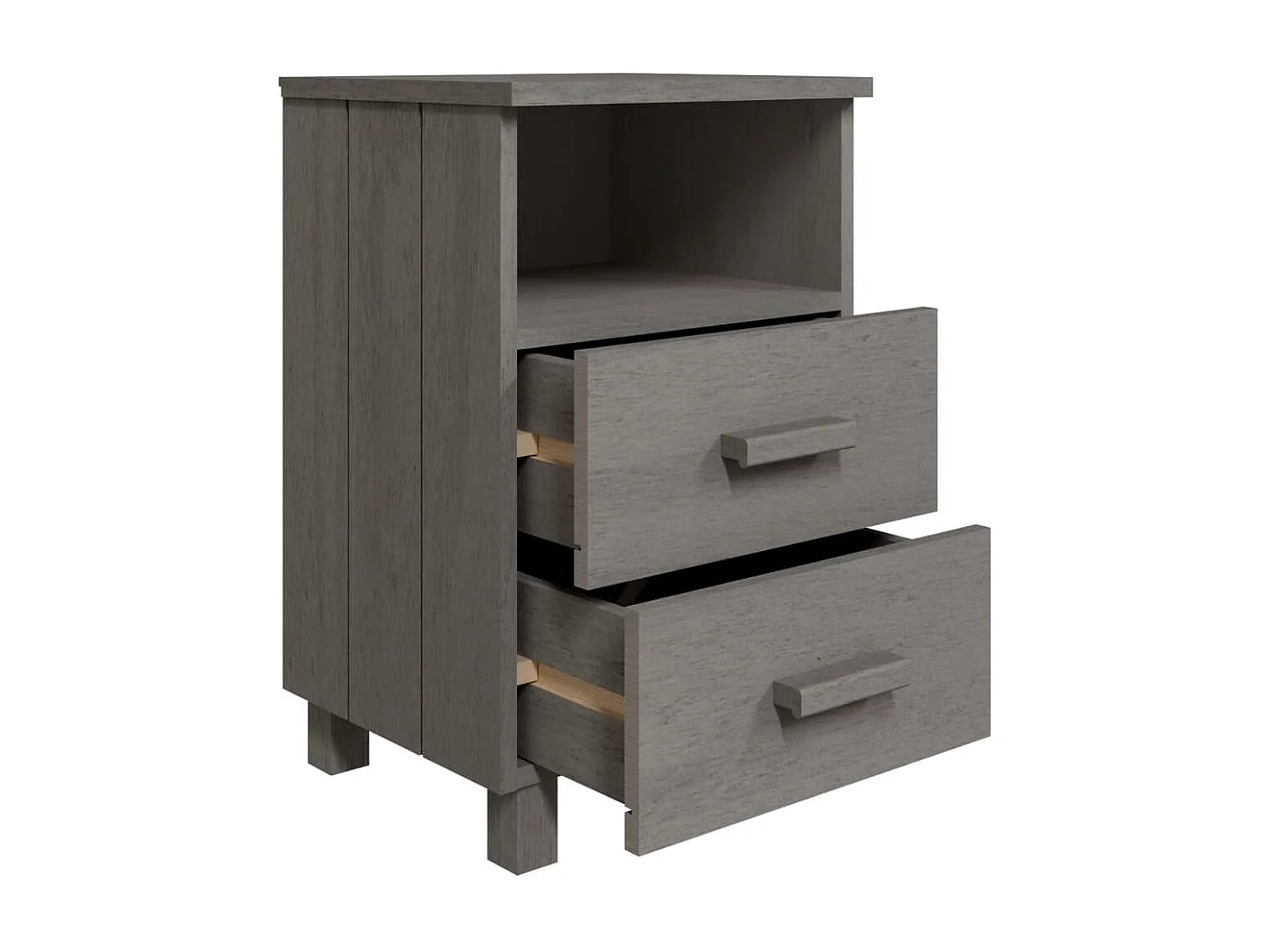 Nachtkastjes 2 stuks Lichtgrijs 40x35x62 cm Massief hout