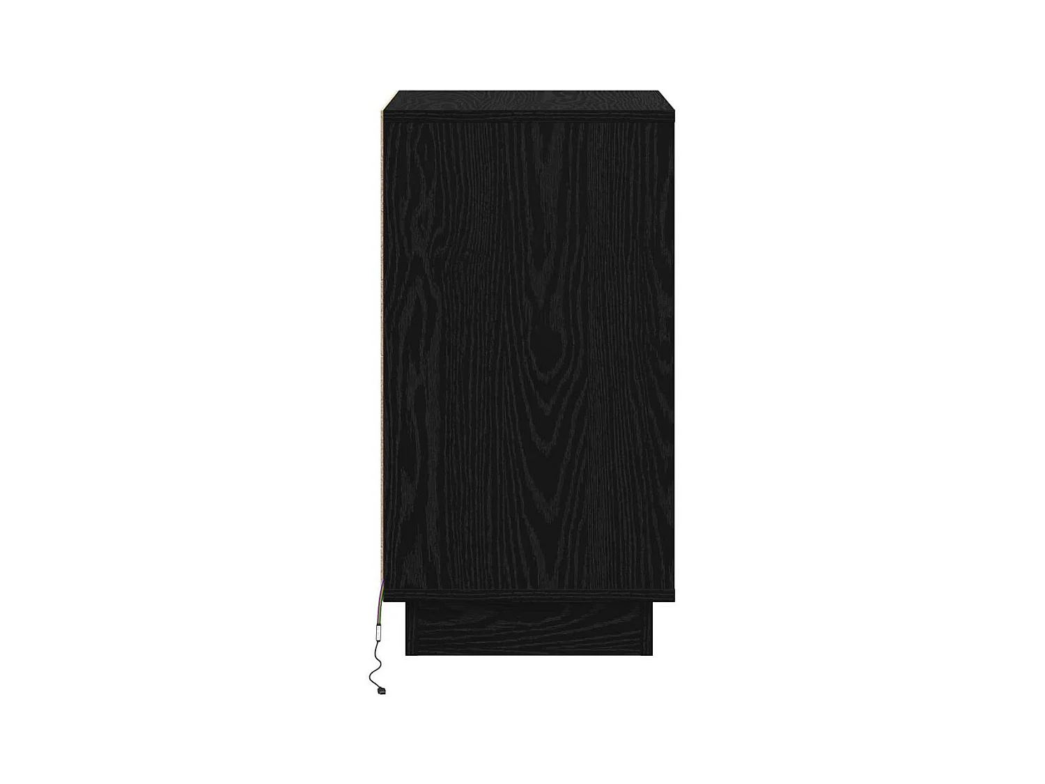 Cabinet de chevet avec LED chêne noir 39x34,5x65 cm en bois d'ingénierie