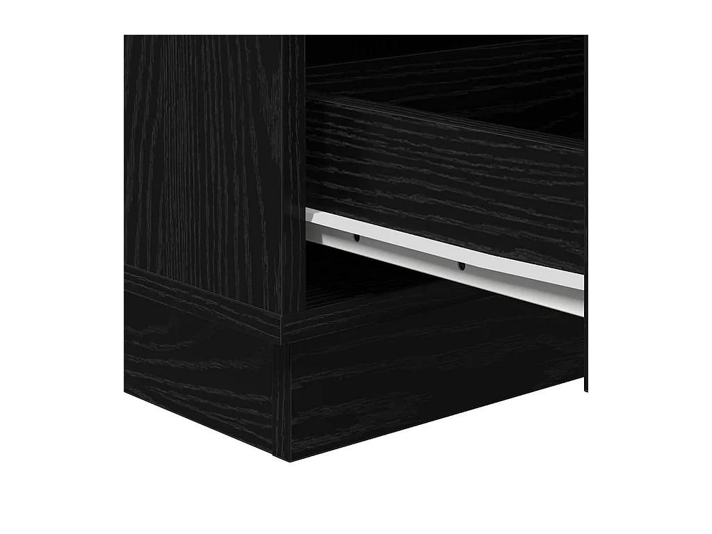 Cabinet de chevet avec LED chêne noir 39x34,5x65 cm en bois d'ingénierie