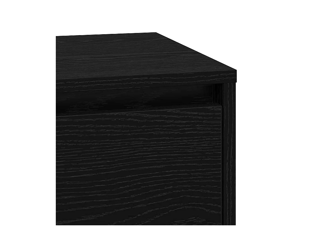 Cabinet de chevet avec LED chêne noir 39x34,5x65 cm en bois d'ingénierie