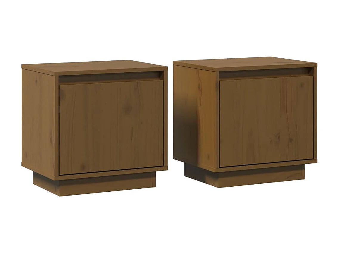 Tables de chevet 2pcs Marron miel 40x30x40cm Bois de pin solide