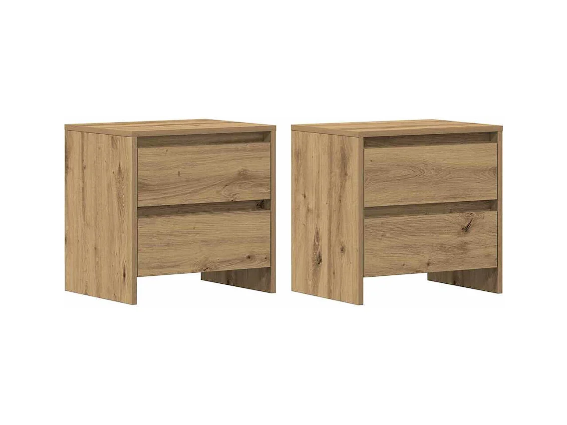 Table de chevet 2 pcs Chêne Artisan 45x34x44,5 cm Bois d'ingénierie