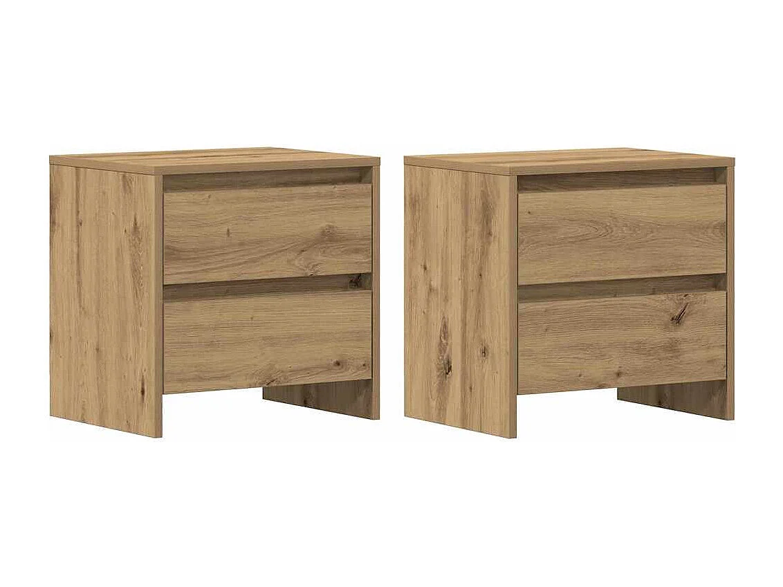 Table de chevet 2 pcs Chêne Artisan 45x34x44,5 cm Bois d'ingénierie