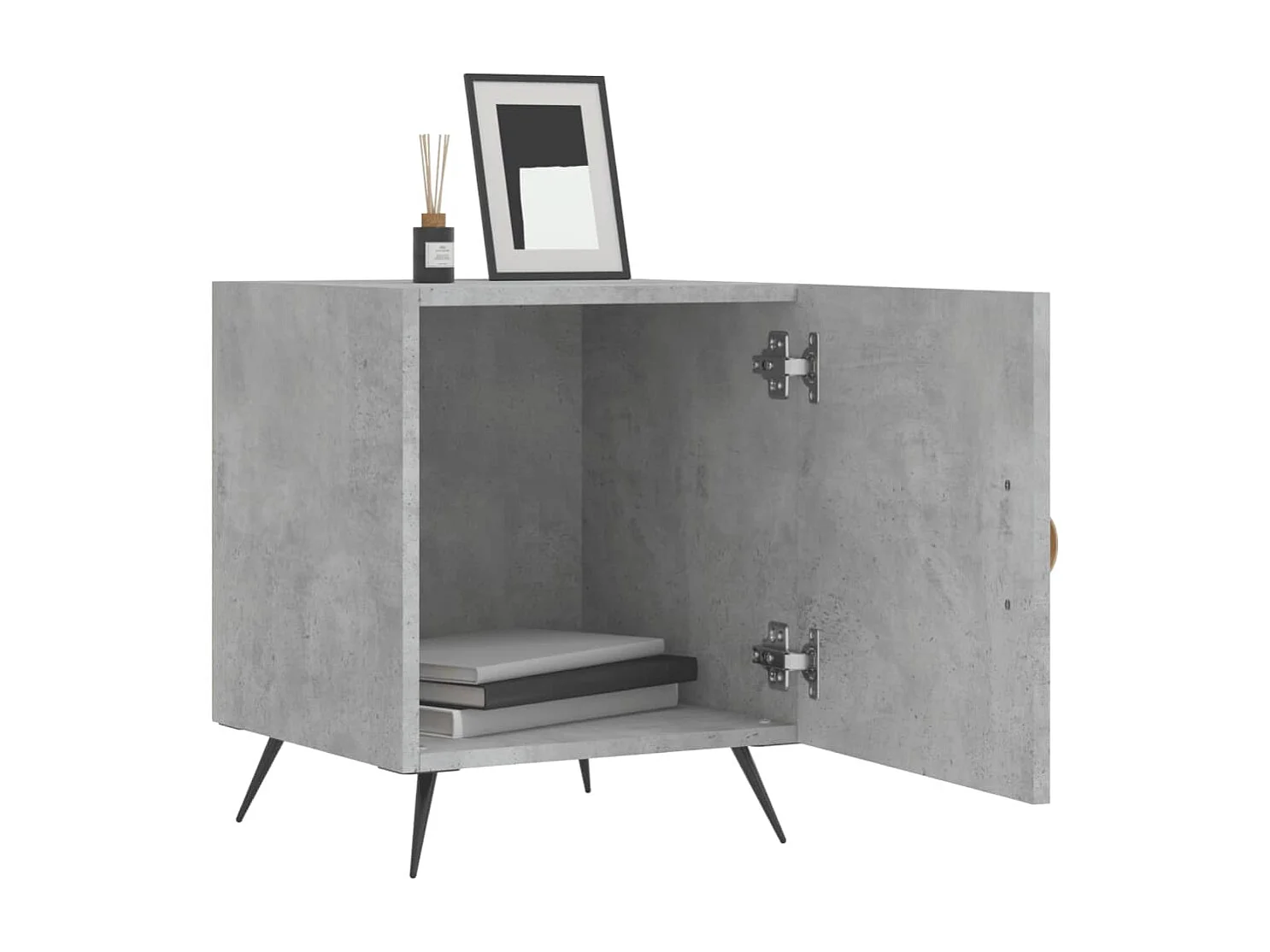 Mesitas de noche 2 piezas gris hormigón 40x40x50 cm madera de ingeniería