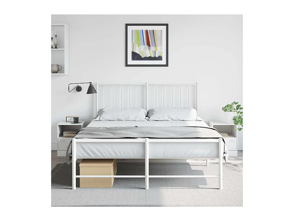 Tables de chevet 2 pcs blanc 34,5x39x44 cm acier