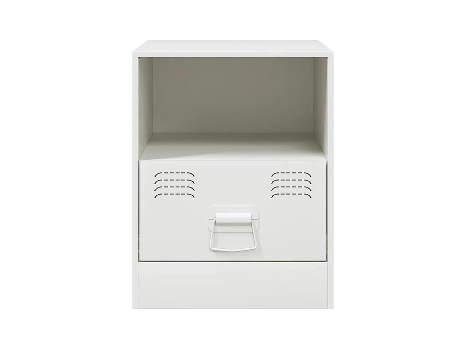 Tables de chevet 2 pcs blanc 34,5x39x44 cm acier