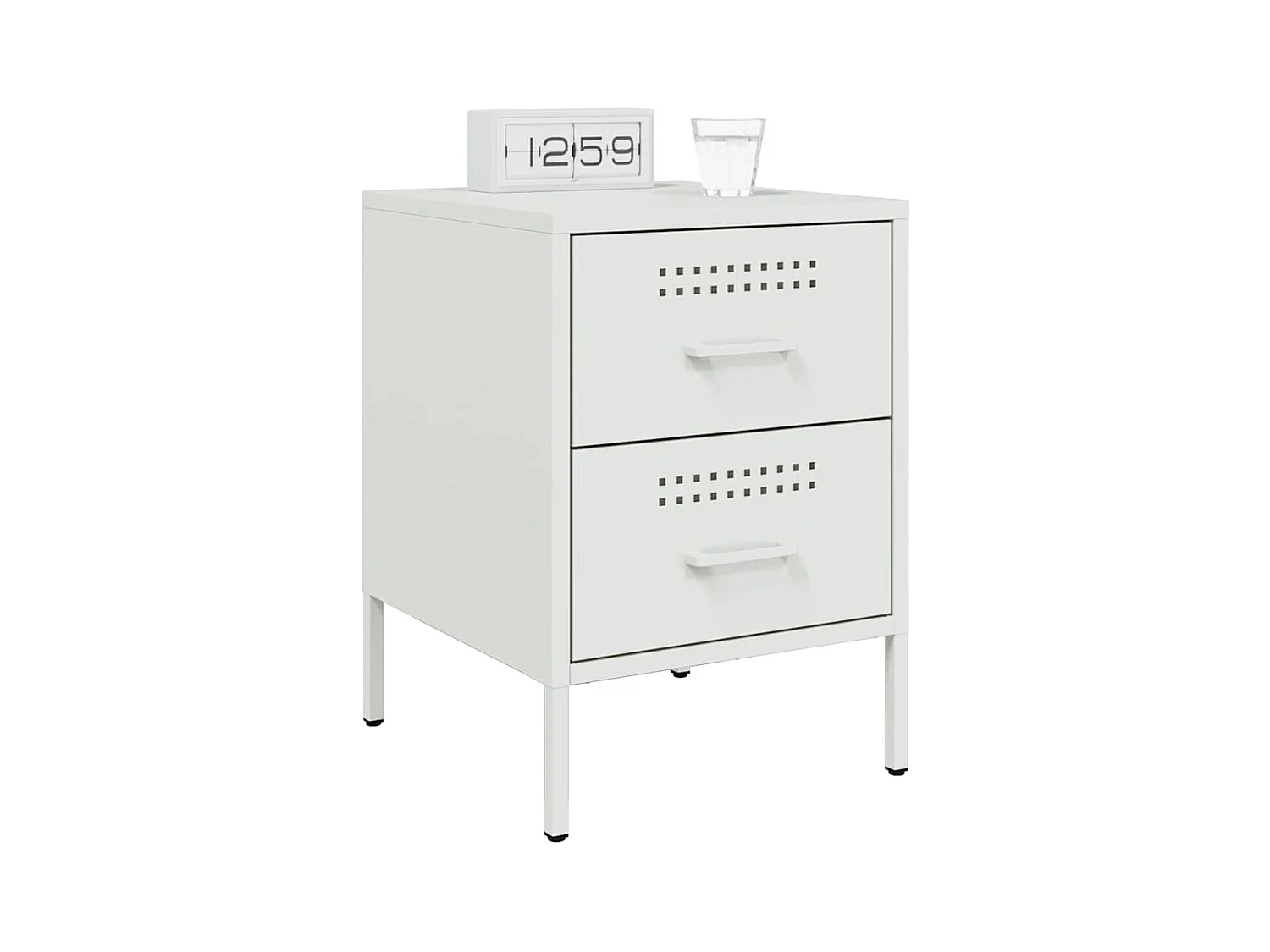 Tables de chevet 2 pcs blanc 36x39x50,5 cm acier